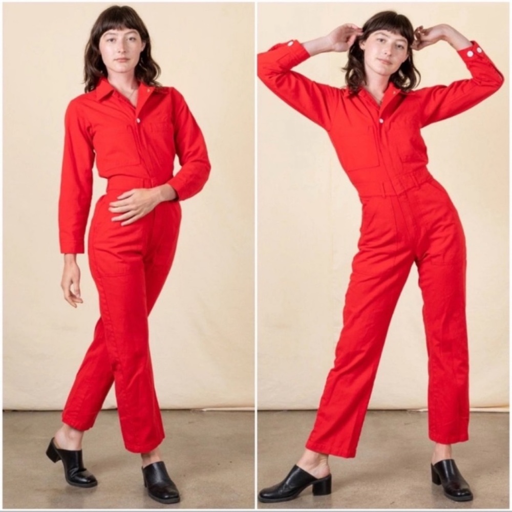 Big Bud Press Long Sleeve Jumpsuit Mustang Red